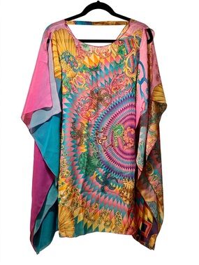 Versace Multicolor Pink Teal Gold Beach Cover-Up NWT 💯AUTHENTIC!